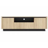 szafka TV 200 cm TIAGO zaokrąglone boki dąb cremona + czarny